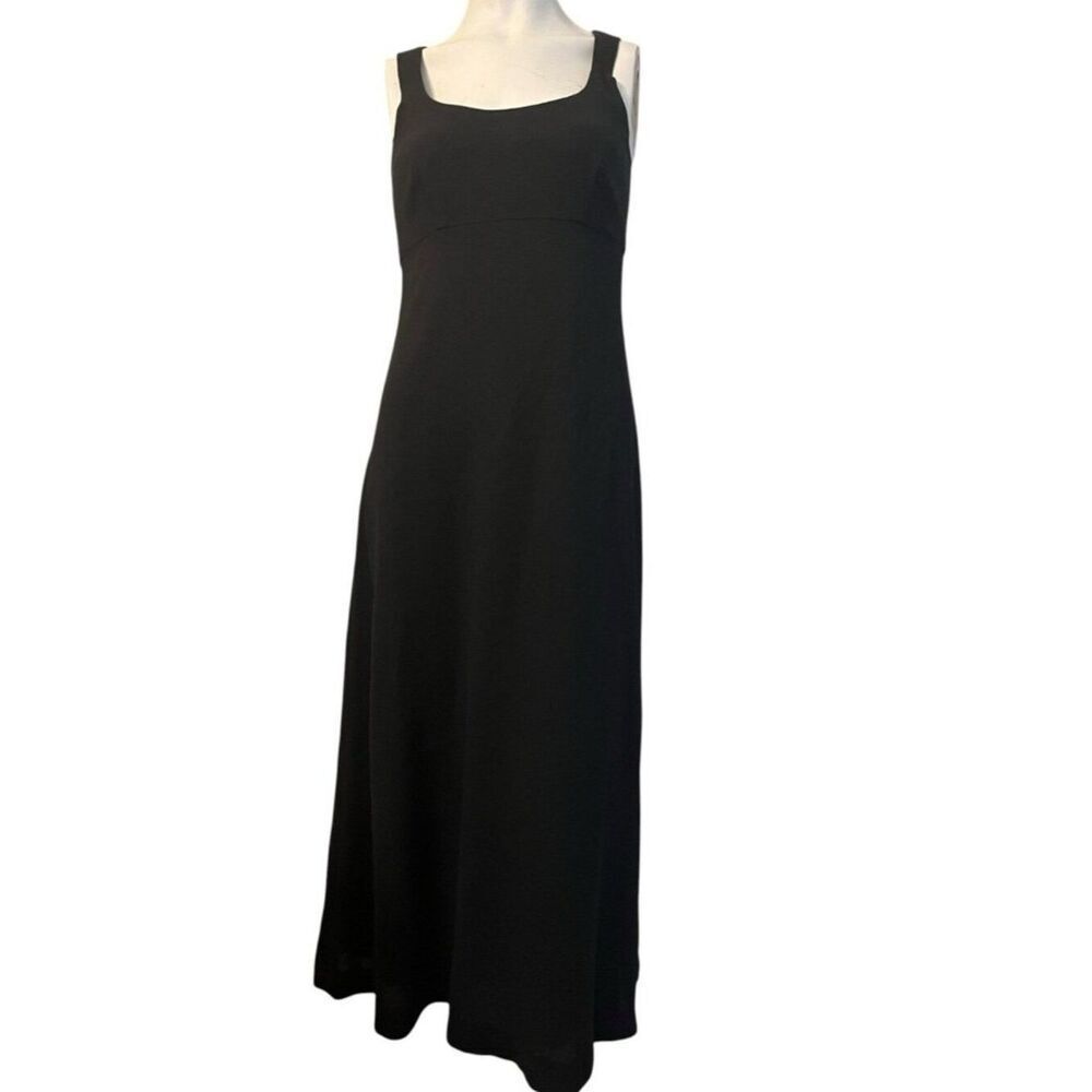 Nicole Miller Size 2 Black Illusion Maxi Dress Vintage Lined Classic Designer